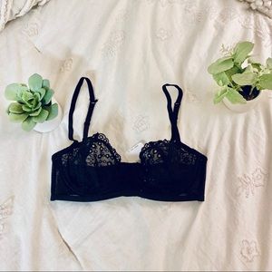 Free People Black Lacy Bra